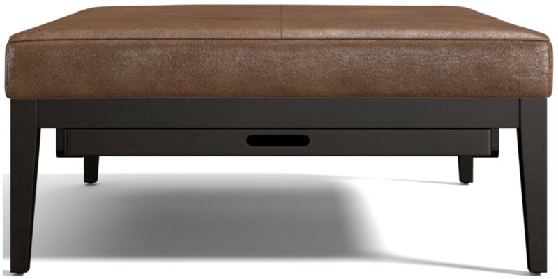 Nash Leather Square Ottoman with Tray - image 0 of 9