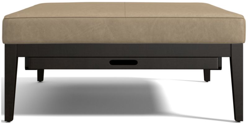 Nash Leather Square Ottoman with Tray - image 0 of 9