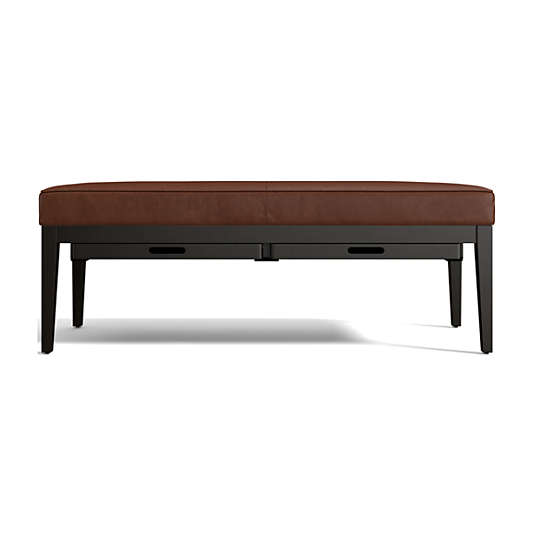 Nash Leather Small Bench with Tray