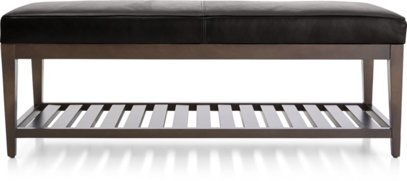 Nash Leather Small Bench with Slats - image 0 of 7