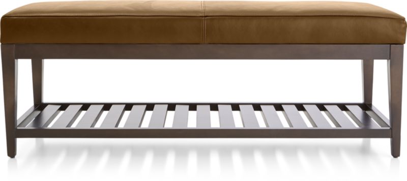 Nash Leather Small Bench with Slats - image 0 of 7