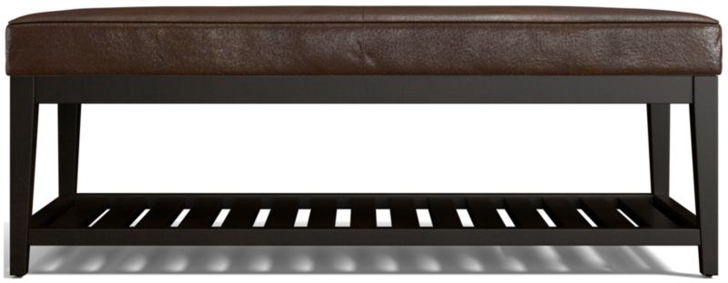 Nash Leather Small Bench with Slats - image 0 of 7