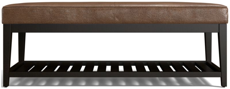 Nash Leather Small Bench with Slats - image 0 of 7