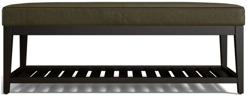 Nash Leather Small Bench with Slats - image 0 of 7