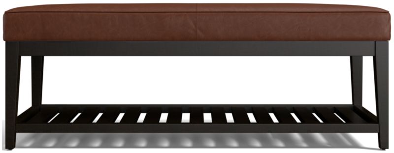 Nash Leather Small Bench with Slats - image 0 of 7