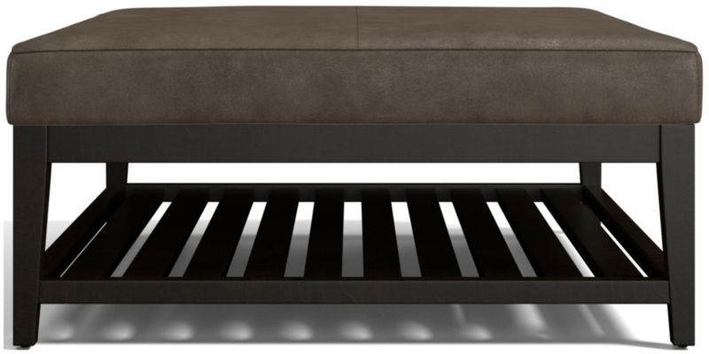 Nash Leather Tufted Square Ottoman with Slats - image 0 of 7