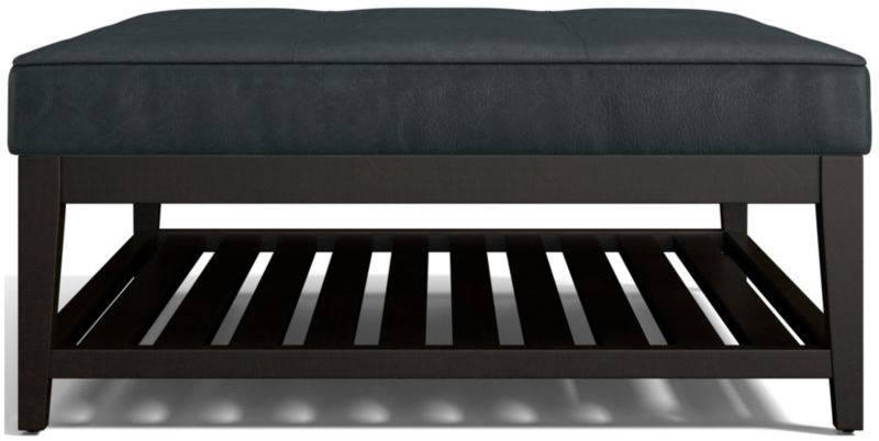 Nash Leather Tufted Square Ottoman with Slats - image 0 of 7