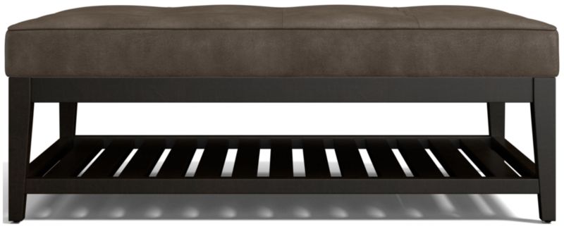 Nash Leather Tufted Rectangular Ottoman with Slats - image 0 of 7