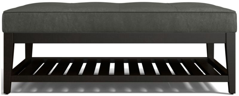 Nash Leather Tufted Rectangular Ottoman with Slats - image 0 of 7