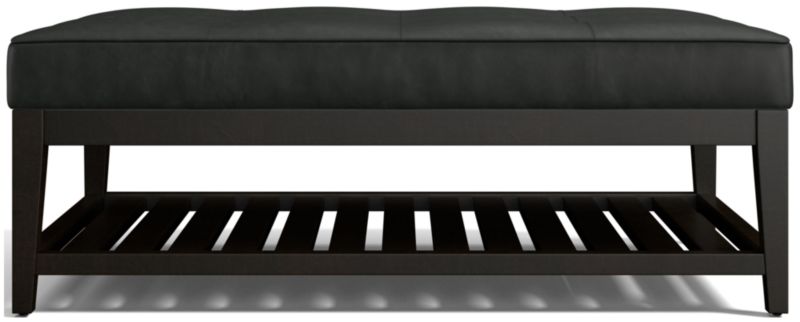 Nash Leather Tufted Rectangular Ottoman with Slats - image 0 of 7