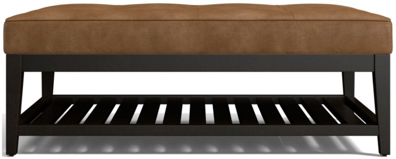 Nash Leather Tufted Rectangular Ottoman with Slats - image 0 of 7