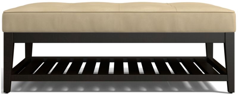 Nash Leather Tufted Rectangular Ottoman with Slats - image 0 of 7