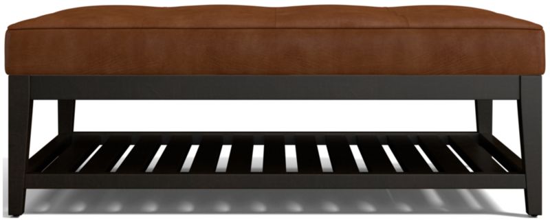 Nash Leather Tufted Rectangular Ottoman with Slats - image 0 of 7