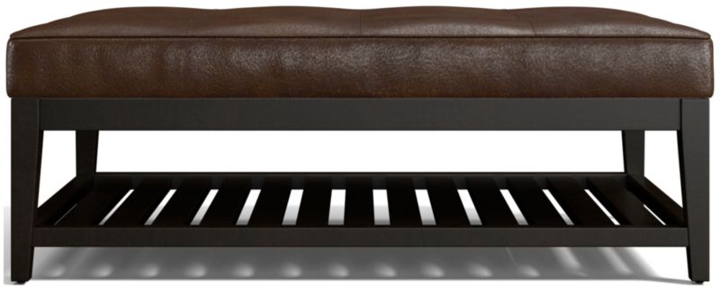 Nash Leather Tufted Rectangular Ottoman with Slats - image 0 of 7