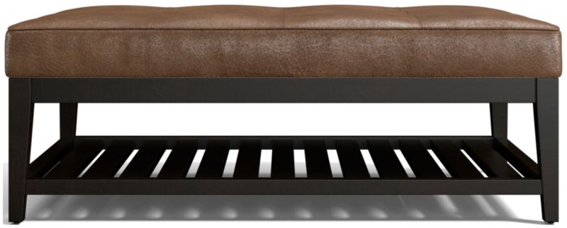 Nash Leather Tufted Rectangular Ottoman with Slats - image 0 of 7