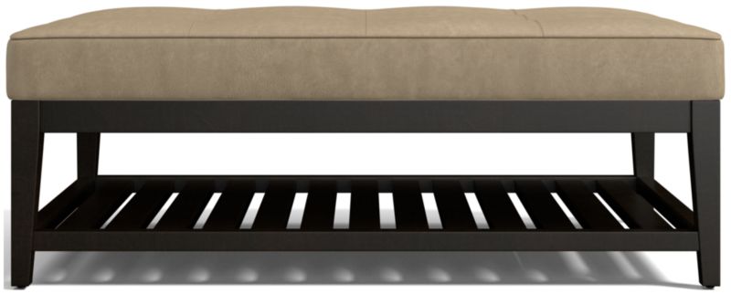 Nash Leather Tufted Rectangular Ottoman with Slats - image 0 of 7