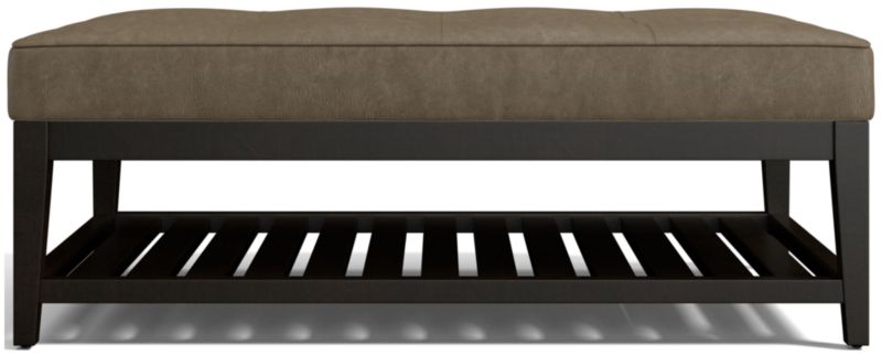 Nash Leather Tufted Rectangular Ottoman with Slats - image 0 of 7