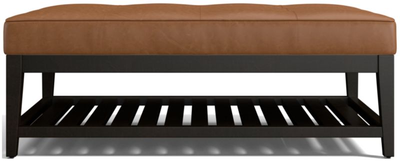 Nash Leather Tufted Rectangular Ottoman with Slats - image 0 of 7