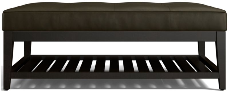 Nash Leather Tufted Rectangular Ottoman with Slats - image 0 of 7