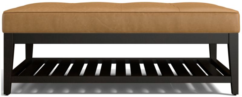 Nash Leather Tufted Rectangular Ottoman with Slats - image 0 of 7