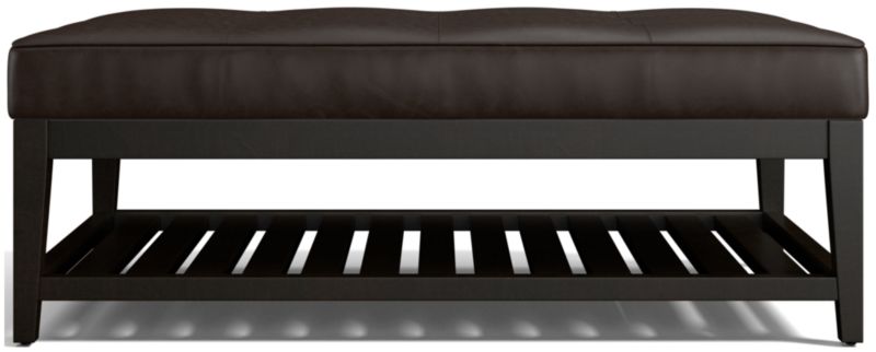 Nash Leather Tufted Rectangular Ottoman with Slats - image 0 of 7