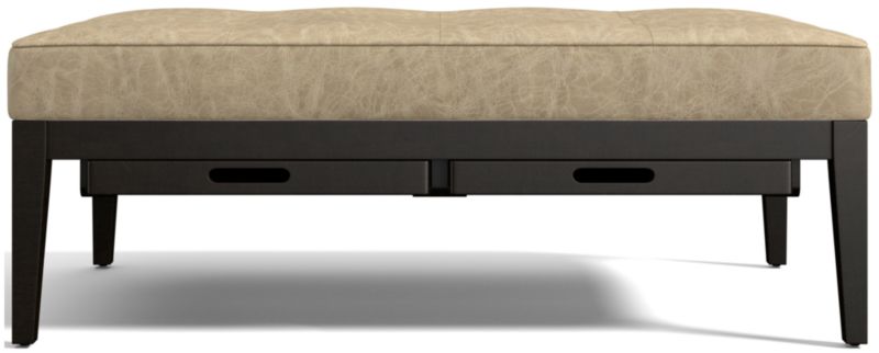 Nash Leather Tufted Rectangular Ottoman with Tray - image 0 of 11