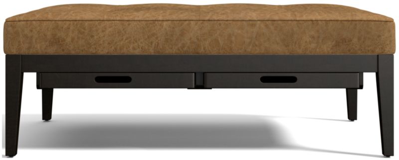 Nash Leather Tufted Rectangular Ottoman with Tray - image 0 of 11