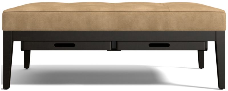 Nash Leather Tufted Rectangular Ottoman with Tray - image 0 of 11