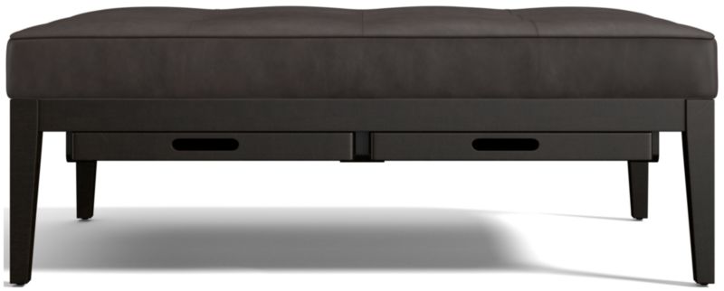 Nash Leather Tufted Rectangular Ottoman with Tray - image 0 of 11