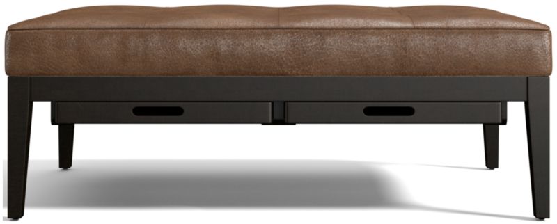 Nash Leather Tufted Rectangular Ottoman with Tray - image 0 of 11