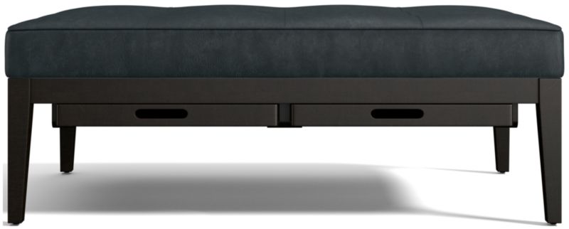 Nash Leather Tufted Rectangular Ottoman with Tray - image 0 of 11