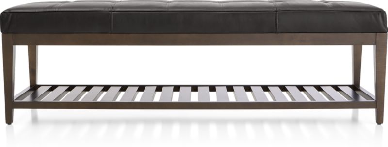 Nash Leather Large Tufted Bench with Slats - image 0 of 7