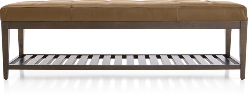 Nash Leather Large Tufted Bench with Slats - image 0 of 7