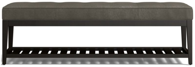 Nash Leather Large Tufted Bench with Slats - image 0 of 7