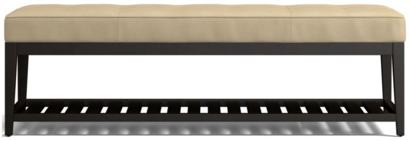 Nash Leather Large Tufted Bench with Slats - image 0 of 7