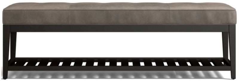 Nash Leather Large Tufted Bench with Slats - image 0 of 7