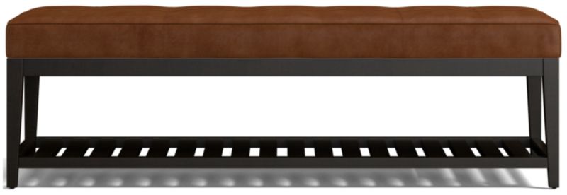 Nash Leather Large Tufted Bench with Slats - image 0 of 7