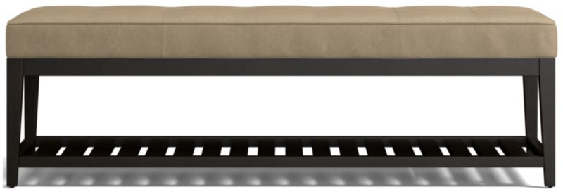 Nash Leather Large Tufted Bench with Slats - image 0 of 7