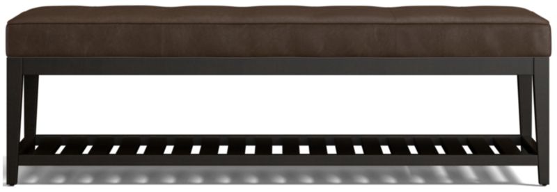 Nash Leather Large Tufted Bench with Slats - image 0 of 7