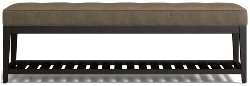 Nash Leather Large Tufted Bench with Slats - image 0 of 7