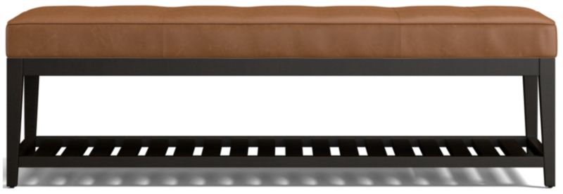 Nash Leather Large Tufted Bench with Slats - image 0 of 7