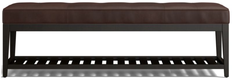 Nash Leather Large Tufted Bench with Slats - image 0 of 7