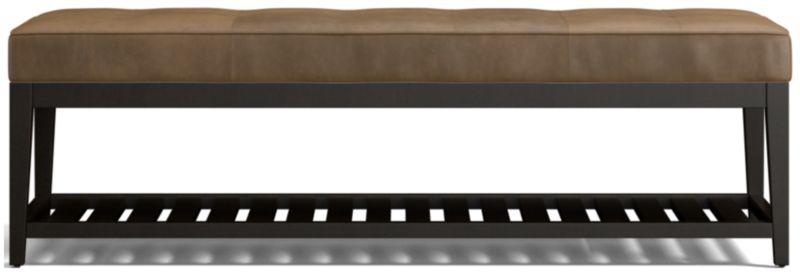 Nash Leather Large Tufted Bench with Slats - image 0 of 7