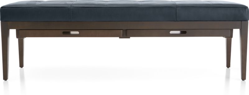 Nash Leather Large Tufted Bench with Tray - image 0 of 10