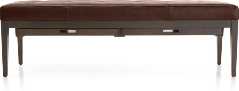 Nash Leather Large Tufted Bench with Tray - image 0 of 10