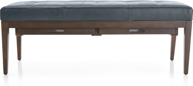 Nash Leather Small Tufted Bench with Tray - image 0 of 10