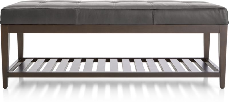 Nash Leather Small Tufted Bench with Slats - image 0 of 7