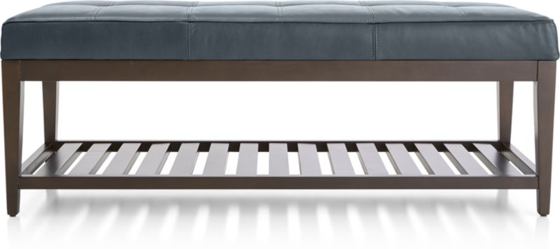 Nash Leather Small Tufted Bench with Slats - image 0 of 7