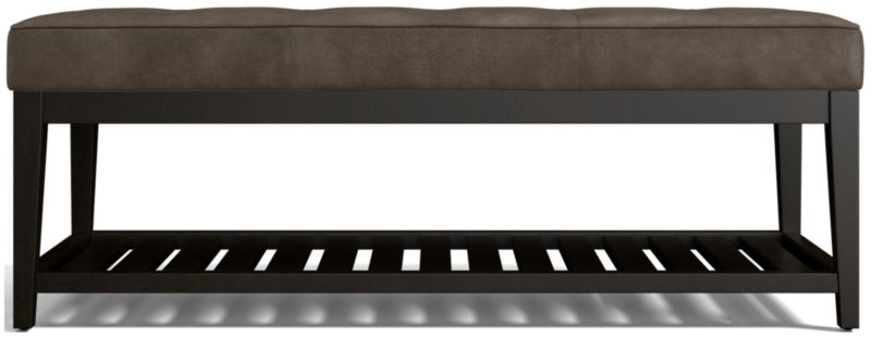 Nash Leather Small Tufted Bench with Slats - image 0 of 7