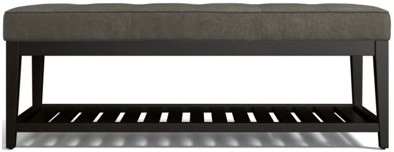 Nash Leather Small Tufted Bench with Slats - image 0 of 7